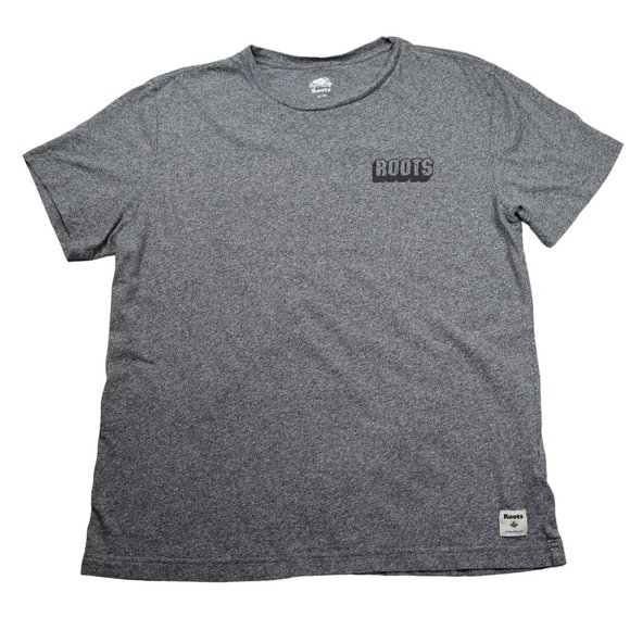 Roots Other - Roots Canada T-shirt Size Medium Gray Salt Pepper Beaver Logo Short Sleeve